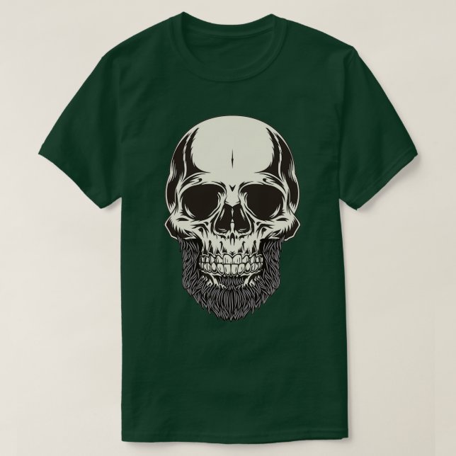 Camisa do crânio com barba (Frente do Design)