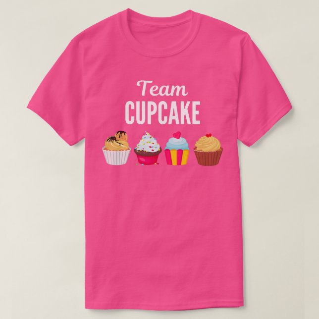camisa do cupcake da equipeTShirt (Frente do Design)