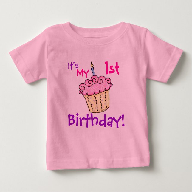 Camisa do cupcake do aniversário (Frente)