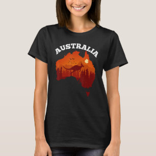 Camisa do Dia da Austrália Camisa engraçada Mapa B