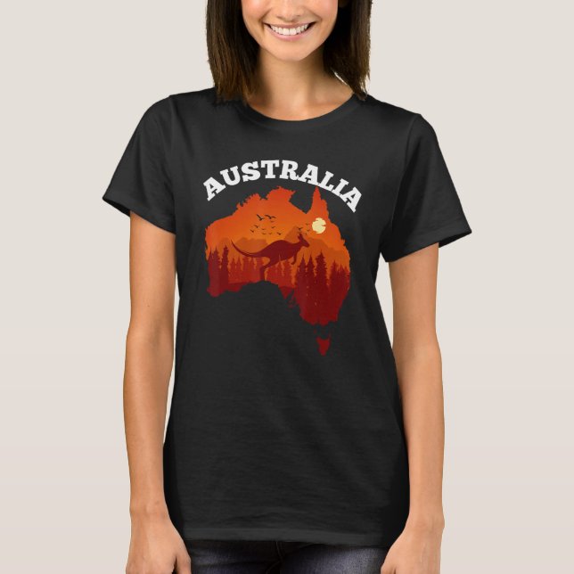 Camisa do Dia da Austrália Camisa engraçada Mapa B (Frente)
