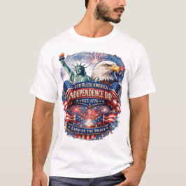 Camisa do Dia da Independência Deus Abençoe a Amér