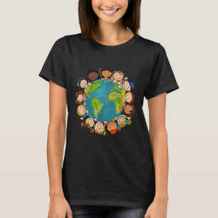 Camisa do Dia da Terra Fofo Crianças Meninos Toddl