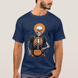 Camisa do Dia das Bruxas com Esqueleto Ósseo"