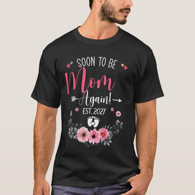 Camisa do Dia das Mães Para Logo Mãe Novamente Est (Frente)