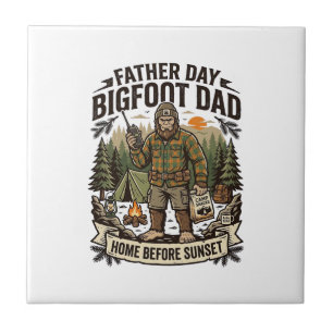 Camisa do Dia do Pai Bigfoot Papai Floresta Retro