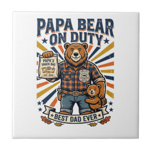 Camisa do Dia do Pai Urso Papa De Plantão Animal E