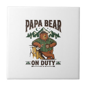 Camisa do Dia dos Pais Papai Urso de Serviço Roupa