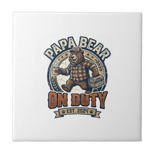 Camisa do Dia dos Pais Papai Urso de Serviço Roupa