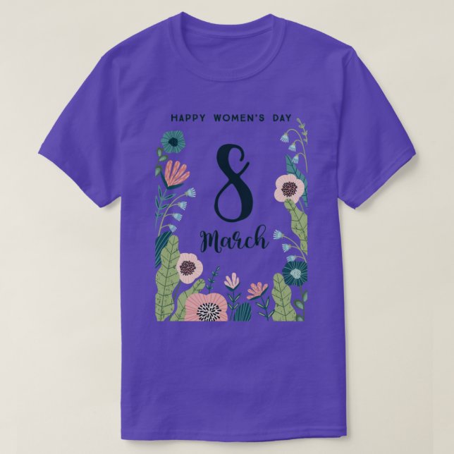 Camisa do Dia Internacional da Mulher, 8 de março  (Frente do Design)