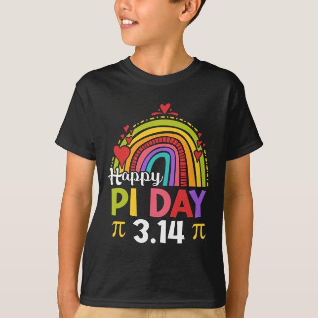 Camisa Do Dia Pi Professor Rainbow Funny Happy Pi  (Frente)