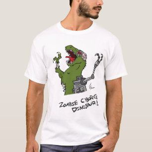 Camisa do dinossauro do Cyborg do zombi