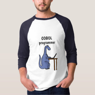 Camisa do dinossauro do programador de COBOL do AL