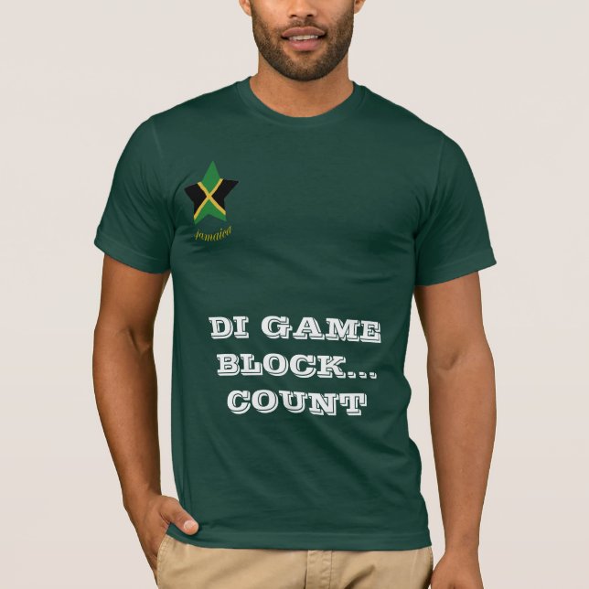 Camisa do dominó T de Jamaica "Di Jogo Obstrução" (Frente)