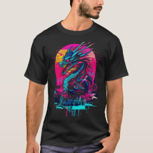 Camisa Do Dragão Cyberpunk, Ultrassada Retro-Futur