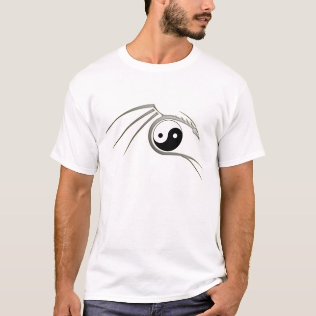 Camisa do dragão de Yin-Yang - branco (Frente)