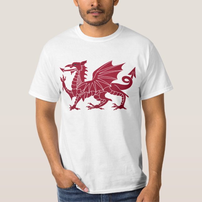 Camisa do dragão Y Ddraig Goch de Galês (Frente)