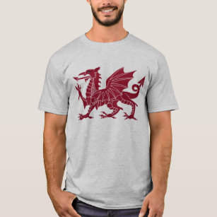 Camisa do dragão Y Ddraig Goch de Galês