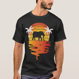 Camisa do elefante anos 70 vintage retro pôr do so