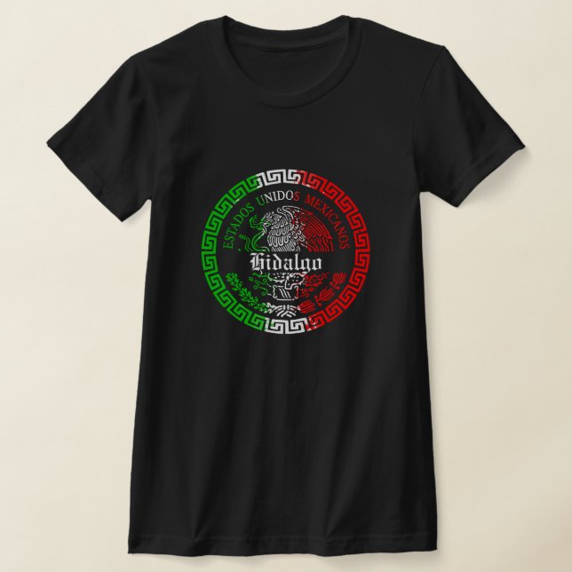 Camisa do emblema do estado de Hidalgo México (Postura )