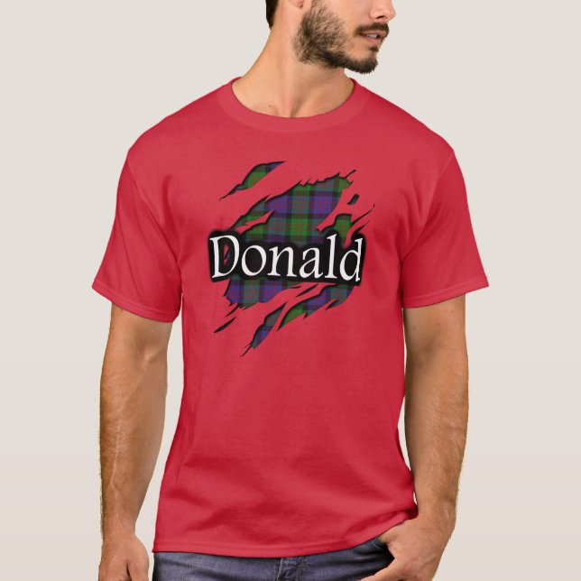 Camisa do espírito do Tartan de Donald do clã (Frente)