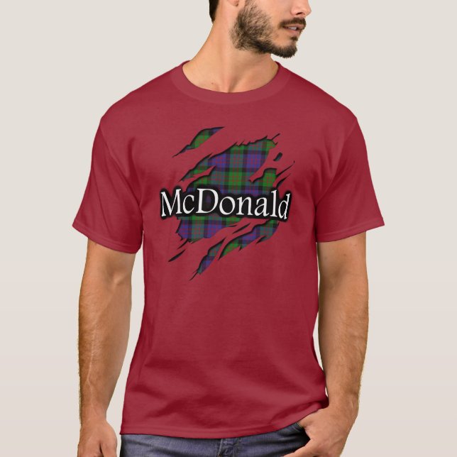 Camisa do espírito do Tartan de MacDonald McDonald (Frente)