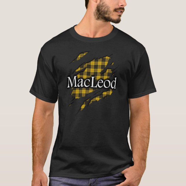 Camisa do espírito do Tartan de MacLeod do clã (Frente)