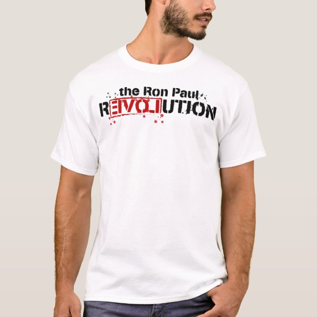 Camisa do estêncil da revolução de Ron Paul (Frente)