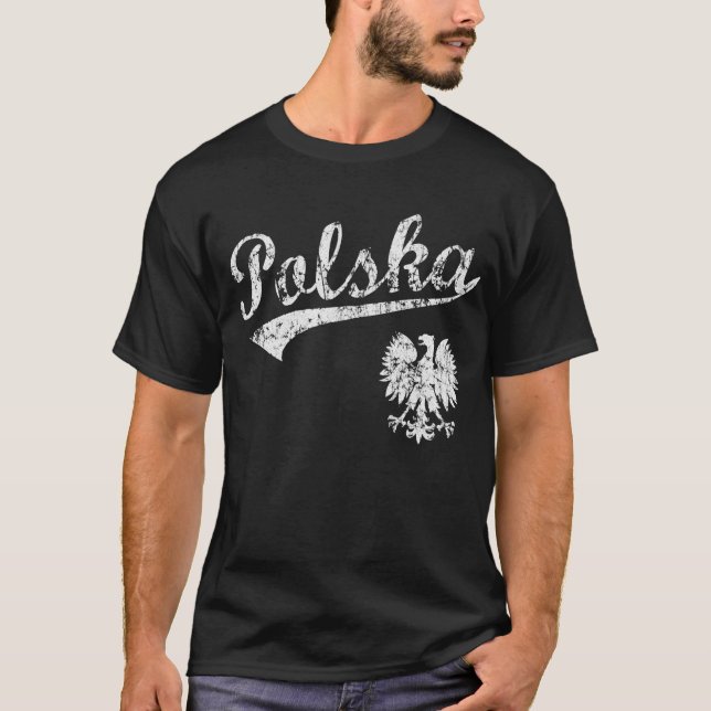 Camisa do estilo t do basebol de Polska (Frente)