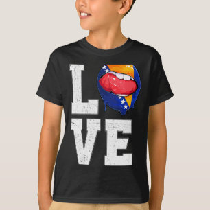 Camisa do Fã de Futebol da Bandeira da Bósnia
