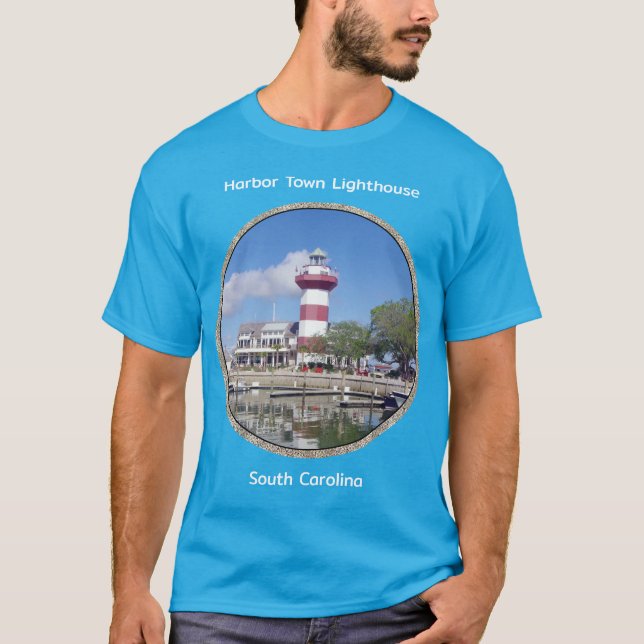 Camisa do farol da cidade de Harbour - Letra branc (Frente)