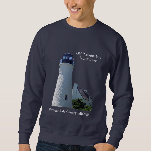 camisa do farol Old Presque Isle escura (Frente)