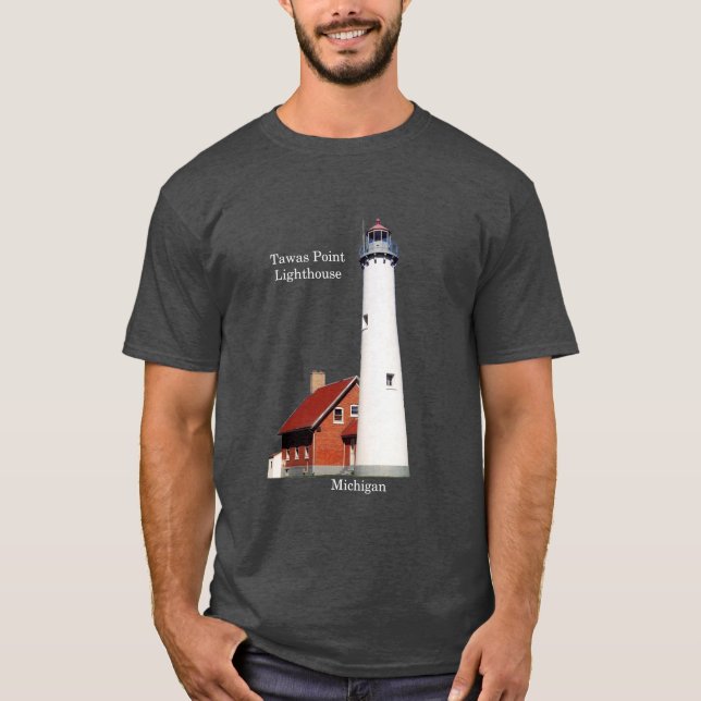 Camisa do farol Tawas Point escuro (Frente)