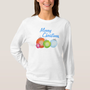 Camisa do Feliz Natal T dos enfeites de natal