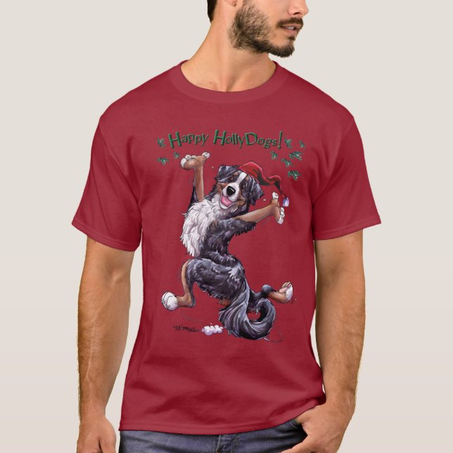 Camisa do feriado T do cão de montanha de Bernese (Frente)