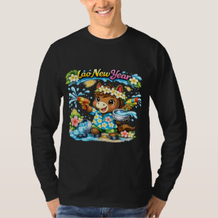 Camisa do Festival de Água Pi Mai Lao Cavalo Fofo