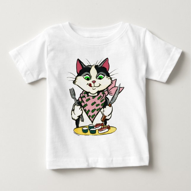 Camisa do gato do sushi (Frente)