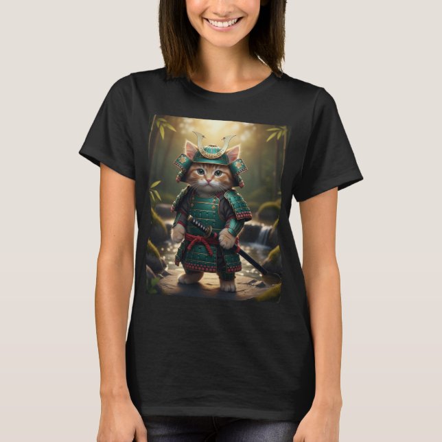 Camisa do Gato Samurai Verde (Frente)