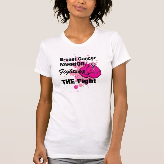 Camisa do guerreiro do cancro da mama para os (Frente)
