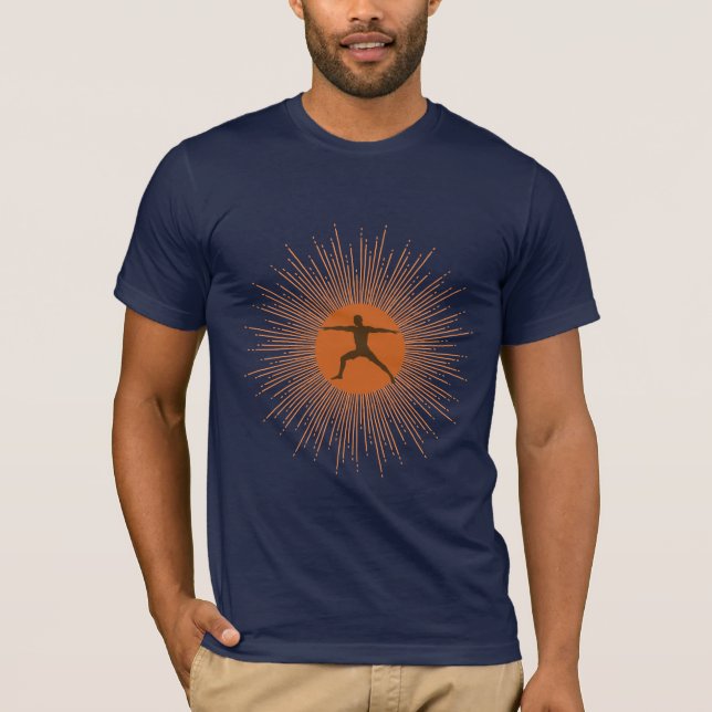 Camisa do Guerreiro Sunburst Pose Yoga (Frente)