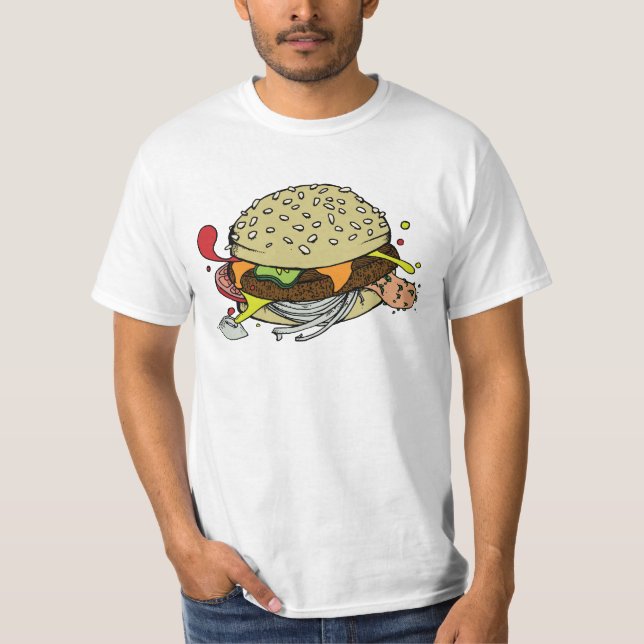 Camisa do hamburguer do orçamento (Frente)