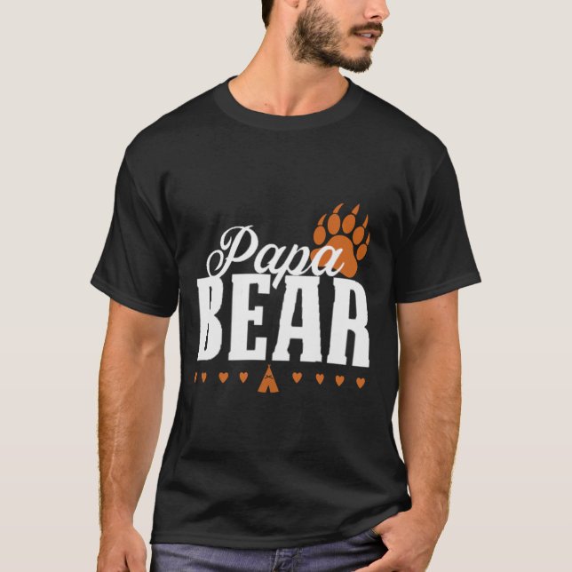 Camisa do impressão da pata de urso da papá (Frente)