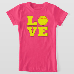 Camisa do jérsei do amor de Fastpitch das meninas