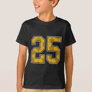 Camisa do Jogador Número 25 Padrão Futebol Dourado