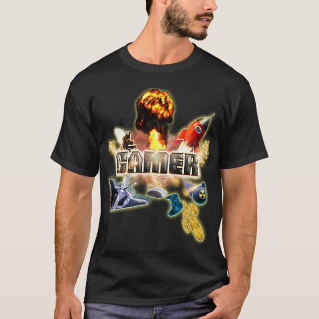 Camisa do jogo: Tema do jogo de vídeo (Gamer no (Frente)