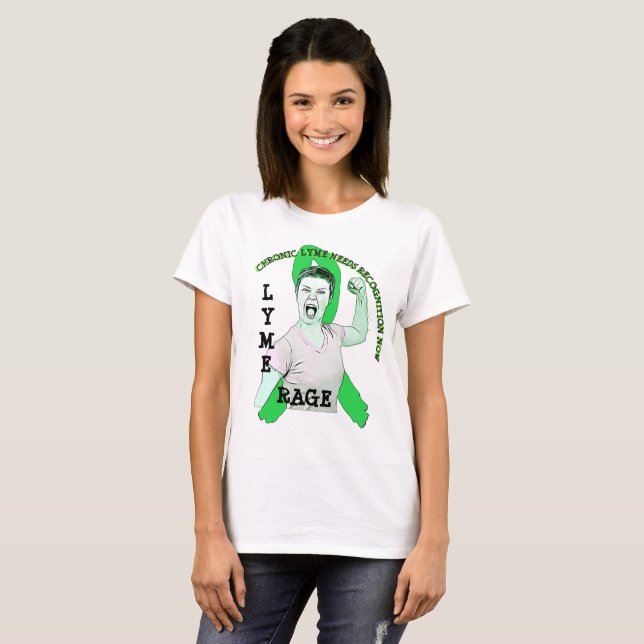 Camisa do Laço da Doença de Lyme Rage (Frente Completa)
