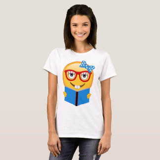 Camisa do leitor ávido do nerd de Emoji
