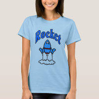 Camisa do logotipo azul-foguete