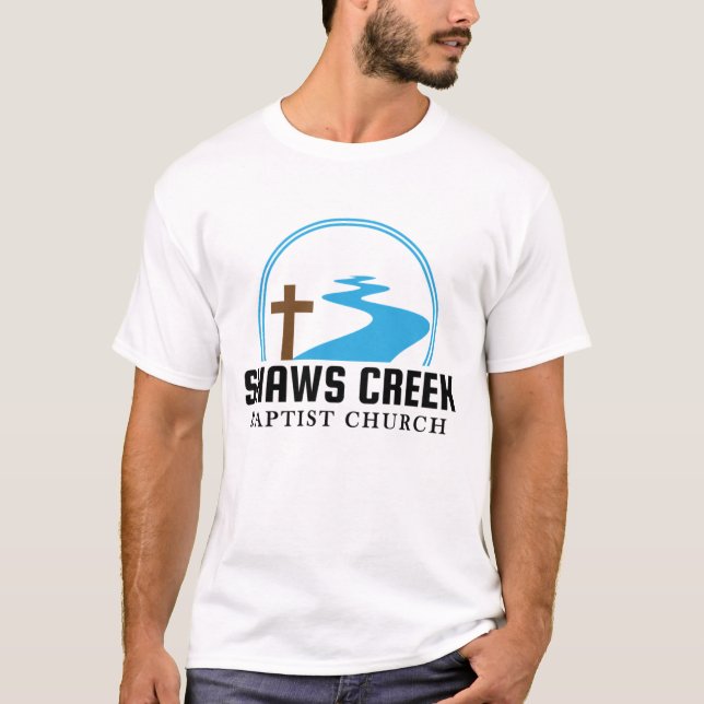 Camisa do logotipo azul-grande do Shaw (Frente)