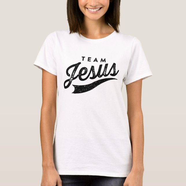 Camisa do logotipo de jesus da equipe (Frente)